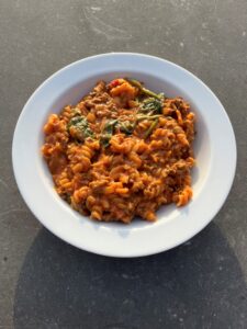 Creamy one-pot tomato beef pasta